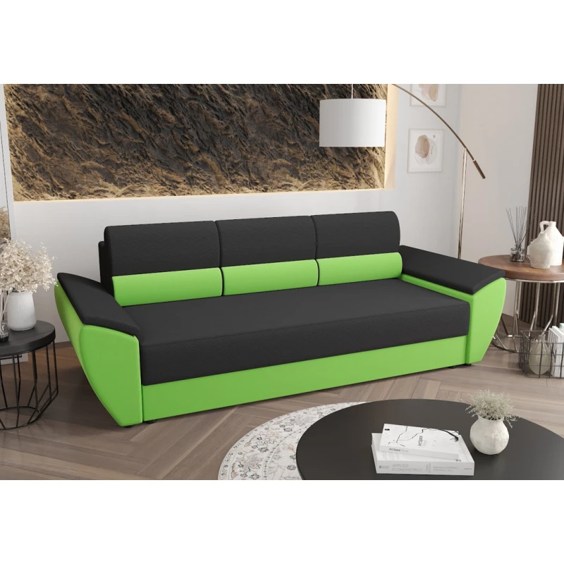 OPHELIA kanapéágy - sötétszürke / zöld