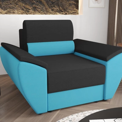 OPHELIA stílusos fotel - sötétszürke / kék