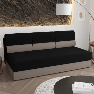 OPHELIA háromszemélyes kanapéágy - fekete / világosbarna