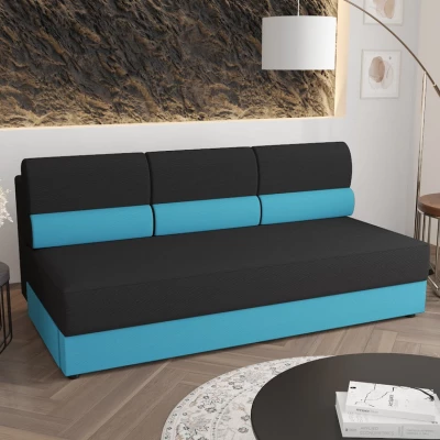 OPHELIA háromszemélyes kanapéágy - sötétszürke / kék