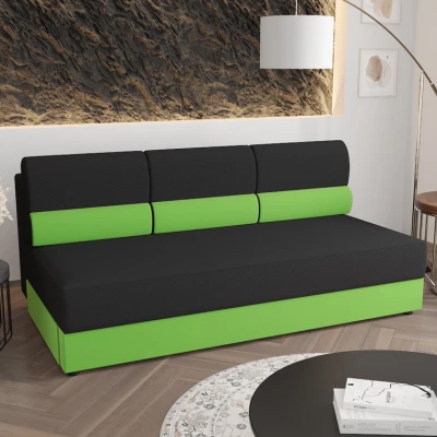 OPHELIA háromszemélyes kanapéágy - sötétszürke / zöld
