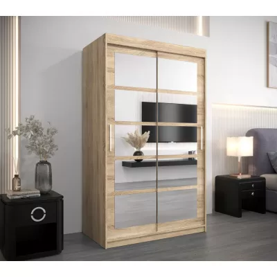 ANABEL tükrös gardróbszekrény - szélesség 120 cm, sonoma tölgy