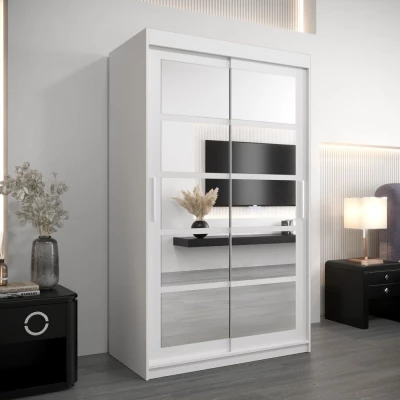 ANABEL tükrös ruhásszekrény - szélesség 120 cm, fehér