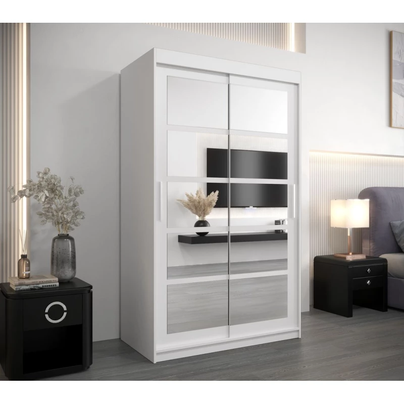 ANABEL tükrös ruhásszekrény - szélesség 120 cm, fehér