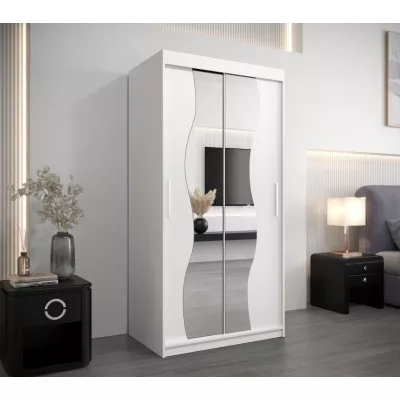 XEIE tükrös ruhásszekrény - szélesség 100 cm, fehér