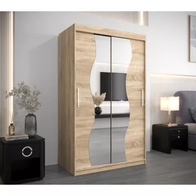 JUDITA tükrös gardróbszekrény - szélesség 120 cm, sonoma tölgyfa