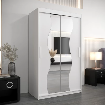 JUDITA tükrös ruhásszekrény - szélesség 120 cm, fehér