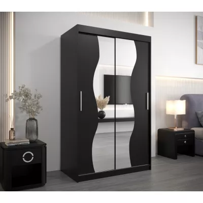 JUDITA tükrös ruhásszekrény - szélesség 120 cm, fekete