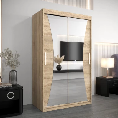 VAIANA tükrös gardróbszekrény - szélesség 120 cm, sonoma tölgyfa