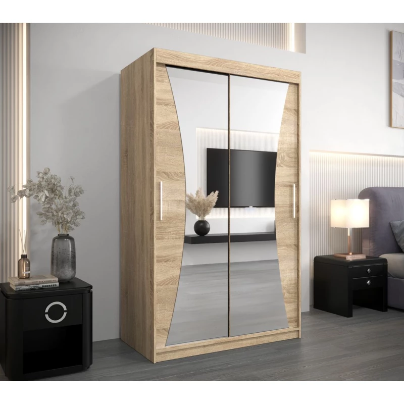 VAIANA tükrös gardróbszekrény - szélesség 120 cm, sonoma tölgyfa