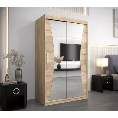 VAIANA tükrös gardróbszekrény - szélesség 120 cm, sonoma tölgyfa