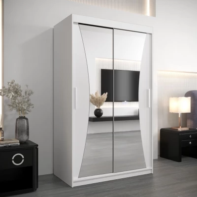 VAIANA tükrös ruhásszekrény - szélesség 120 cm, fehér