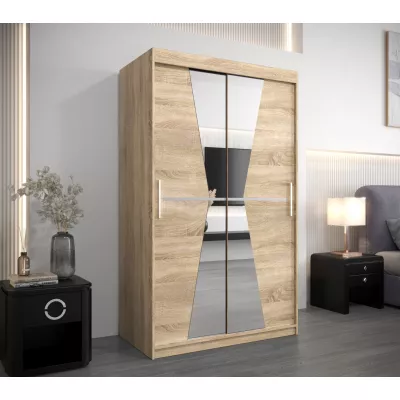MILANA tükrös gardróbszekrény - szélesség 120 cm, sonoma tölgy