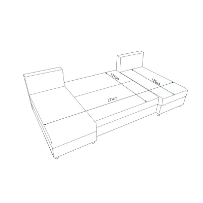 SANVI U-alakú ülőgarnitúra - szürke / világos szürke