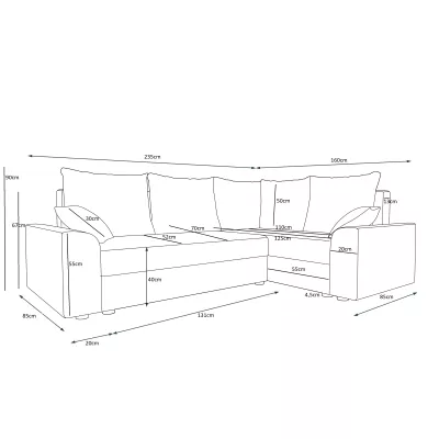 DAGMAR tágas és modern ülőgarnitúra - bézs / világos szürke