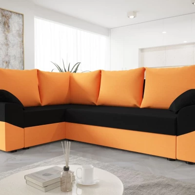 DAGMAR tágas és modern ülőgarnitúra - narancssárga / fekete
