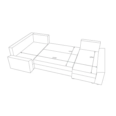 PARI elegáns U-alakú ülőgarnitúra - szürke / fekete