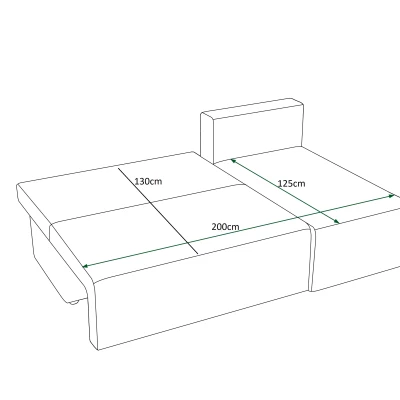 RADANA kényelmes kinyitható kanapé tárolóhellyel - zöld