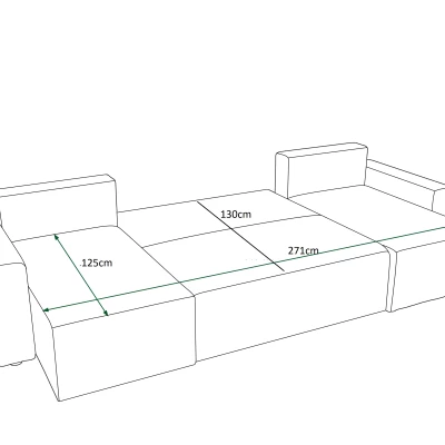 RADANA U-alakú kényelmes kinyitható kanapé - sötétkék