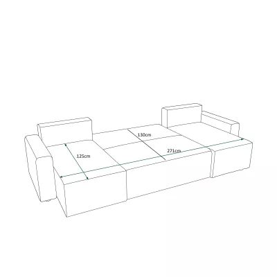 RADANA U-alakú kényelmes kinyitható kanapé - sötétbarna