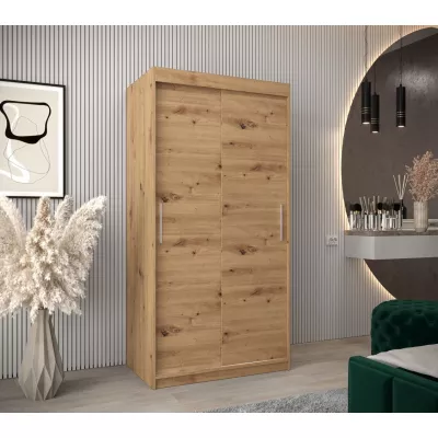Tolóajtós gardróbszekrény 100 cm széles TIMEA - artisan tölgyfa