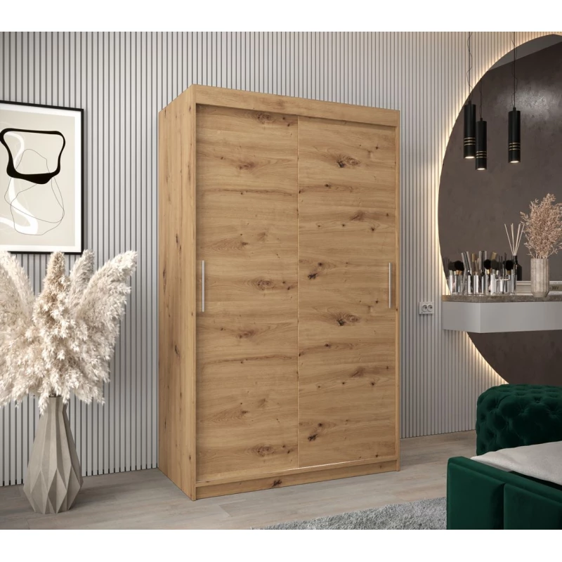 Tolóajtós gardróbszekrény 120 cm széles TIMEA - artisan tölgyfa