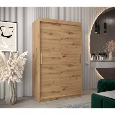 Tolóajtós gardróbszekrény 120 cm széles TIMEA - artisan tölgyfa