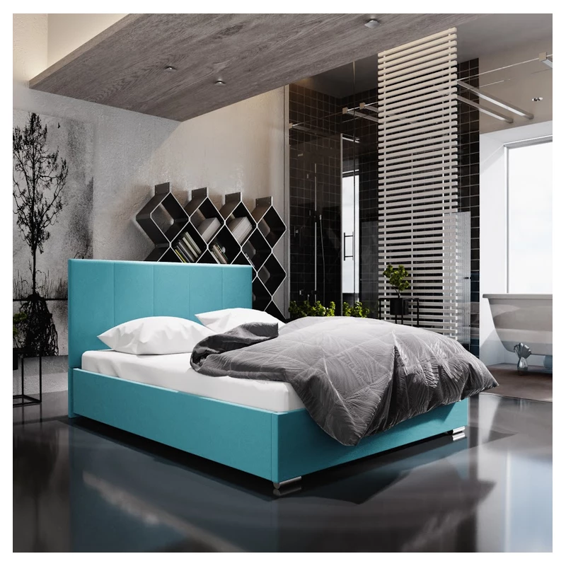 FLEK 6 egyszemélyes ágy tárolóhellyel - 120x200, kék