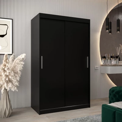 Tolóajtós szekrény 120 cm széles TIMEA - fekete