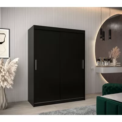 Tolóajtós gardróbszekrény 150 cm széles TIMEA - fekete