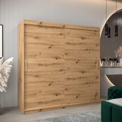 Tolóajtós gardróbszekrény, 200 cm széles TIMEA - artisan tölgyfa