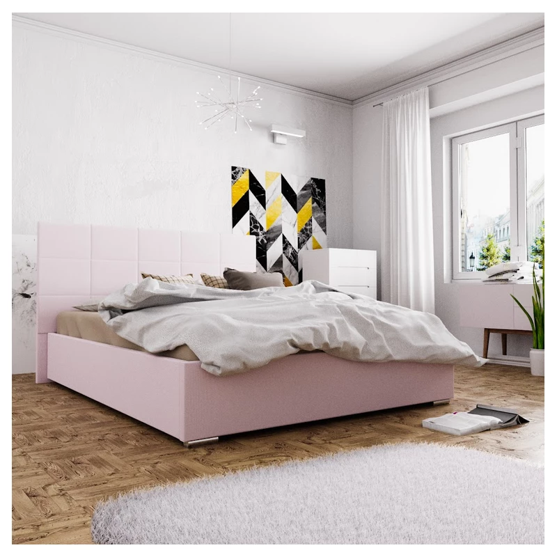 FLEK 4 egyszemélyes ágy tárolóhellyel - 120x200, rózsaszín