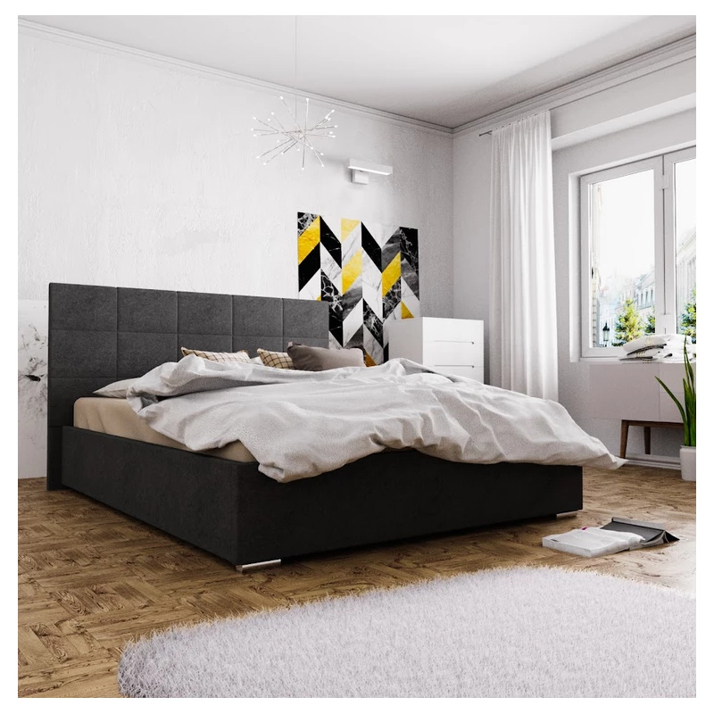 FLEK 4 egyszemélyes ágy tárolóhellyel - 120x200, fekete