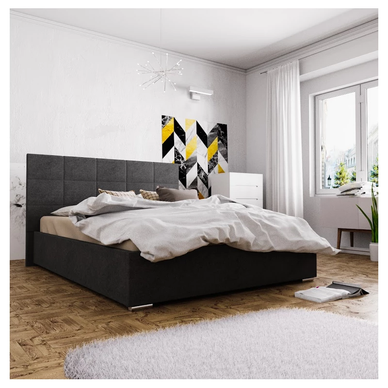 FLEK 4 franciaágy tárolóhellyel - 180x200, fekete