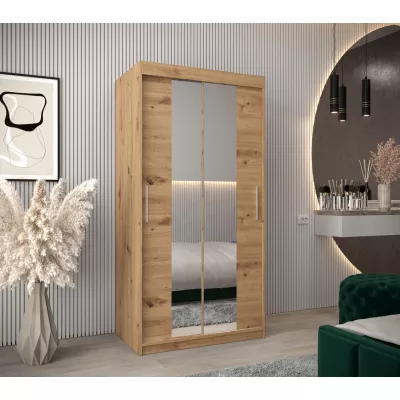 Tolóajtós gardróbszekrény 100 cm széles TIMEA 1 - artisan tölgyfa