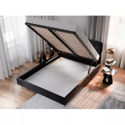 LETICIA 2 kárpitozott ágy tárolóhellyel - 180x200, sötétszürke