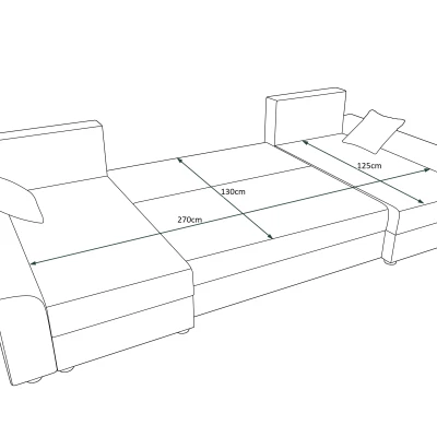 ANNELIES U-alakú kanapé - szürke / fehér
