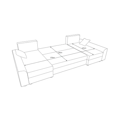 ANNELIES U-alakú kanapé - fekete / szürke
