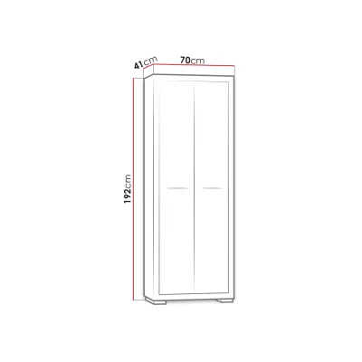 TRIXA kétajtós gardróbszekrény - szélesség 70 cm, Santana tölgyfa