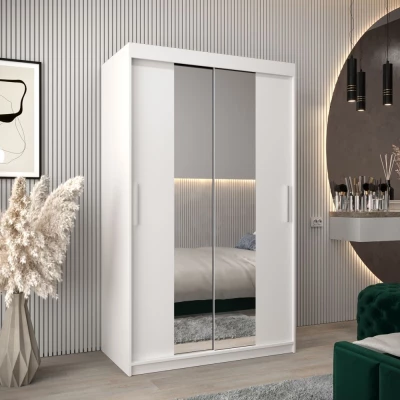 Tolóajtós gardróbszekrény, 120 cm széles, TIMEA 1 - fehér