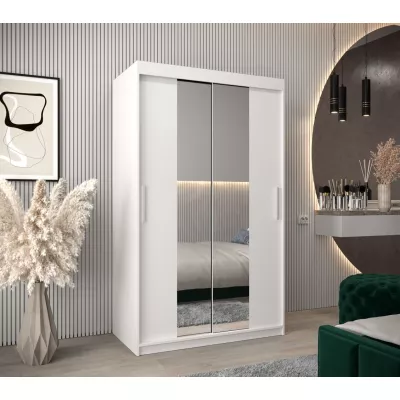 Tolóajtós gardróbszekrény, 120 cm széles, TIMEA 1 - fehér