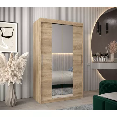 Tolóajtós gardróbszekrény, 120 cm széles, TIMEA 1 - sonoma tölgyfa