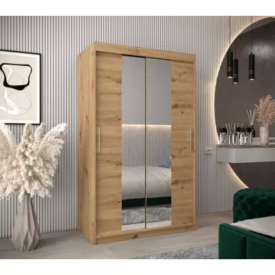 Tolóajtós gardróbszekrény, 120 cm széles, TIMEA 1 - artisan tölgyfa