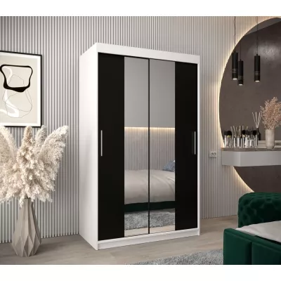 Tolóajtós szekrény 120 cm széles TIMEA 1 - fehér / fekete