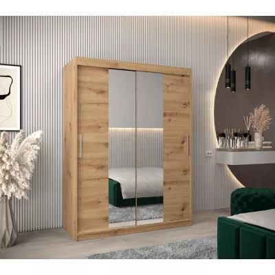 Tolóajtós gardróbszekrény, 150 cm széles, TIMEA 1 - artisan tölgyfa