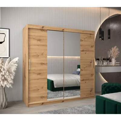 Tolóajtós gardróbszekrény, 200 cm széles, TIMEA 1 - artisan tölgyfa
