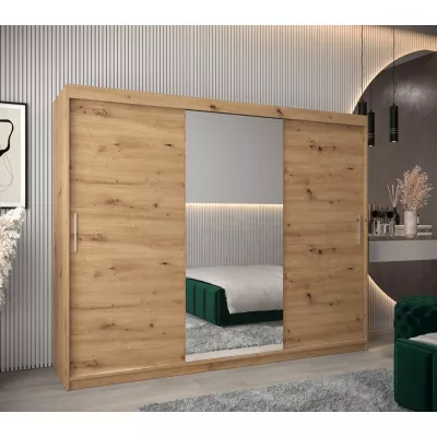 TIMEA 1 tolóajtós szekrény 250 cm széles - artisan tölgy