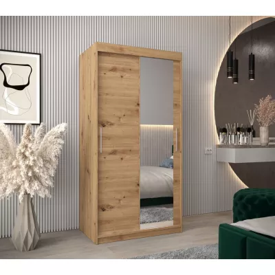 Tolóajtós gardróbszekrény 100 cm széles TIMEA 2 - artisan tölgyfa
