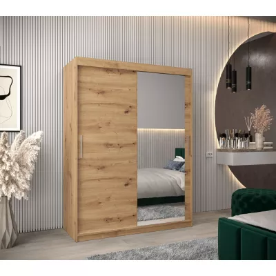 Tolóajtós gardróbszekrény, 150 cm széles, TIMEA 2 - artisan tölgyfa