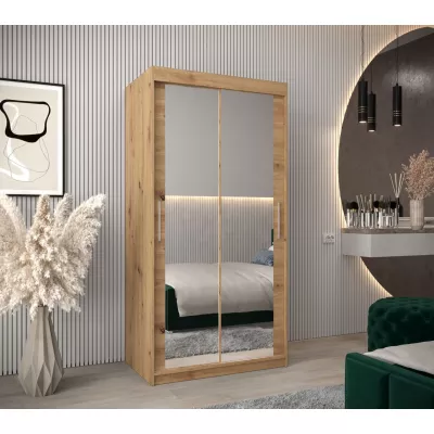 Tolóajtós gardróbszekrény 100 cm széles TIMEA 3 - artisan tölgyfa
